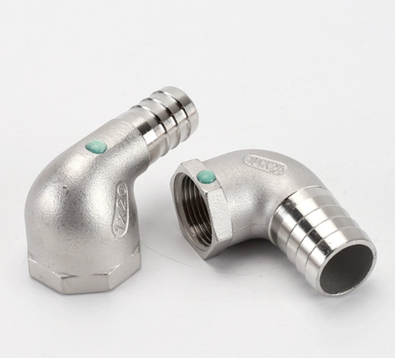 Stainless Steel Female Fitting x Barb Hose Tail End Elbow Connector 1/4″ – 11/2″