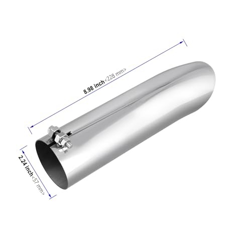 2Pack 2.25 Inch Turn Down Exhaust Tip, Stainless Steel Exhaust Pipe Tip for