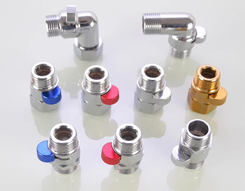 1/2″ Brass Shut Off Valve Water Tap Connector Faucet Thread Adapter Sink On-Off