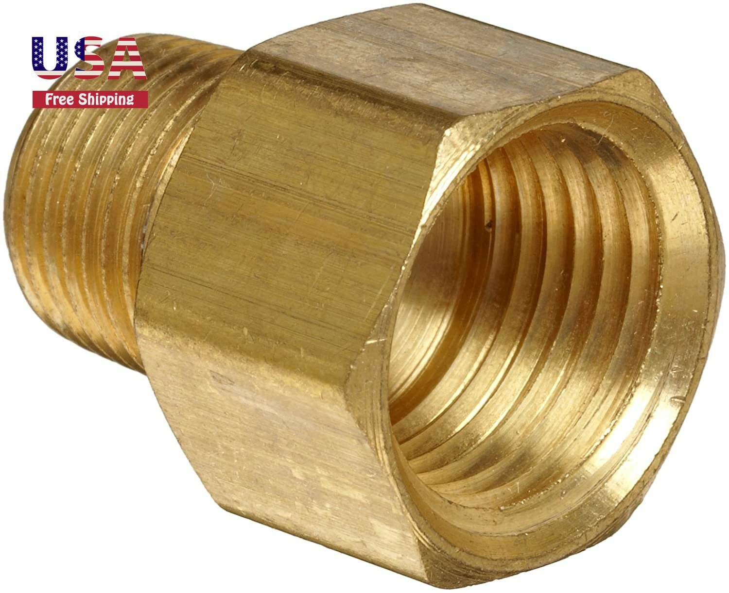 Brass Pipe Fitting Adapter 3/4″ Female GHT Thread x 3/4″ Male NPT Thread 1PC