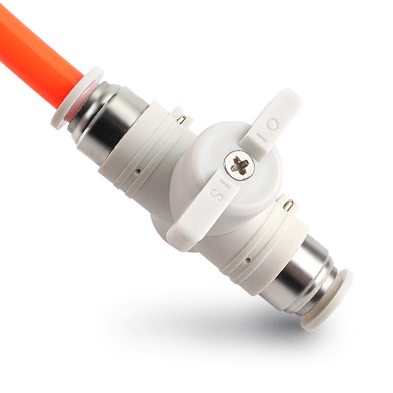 4-12mm Push Fit Ball Valve Shutoff Valves Pneumatic Fitting Straight Black White