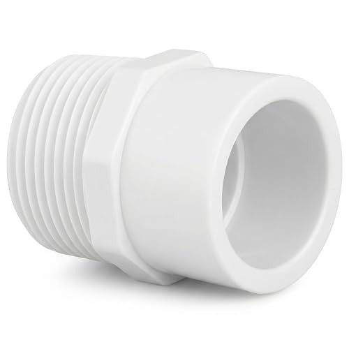 PVC Pipe Reducer Fitting – 1 Inch MNPT Male x 3/4 Inch Slip Socket – Sch 40