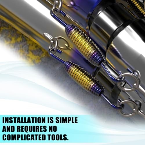 Motorcycle Exhaust Spring with Swivel Hooks, 40-60 mm Extended Range Gold Blue