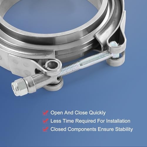 V Band Clamp with Flange 4 PCS Stainless Steel Male Female 3.5″ 4 Pcs