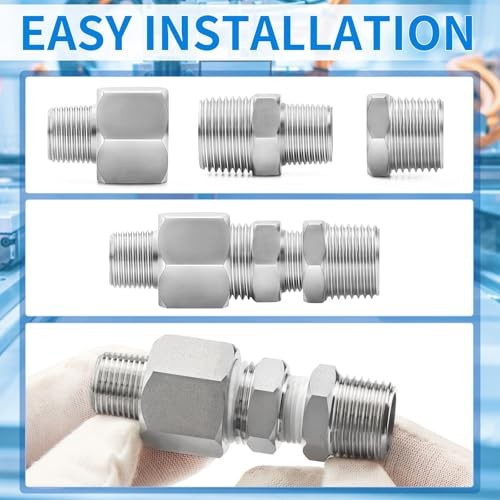 304 Stainless Steel Pipe Fitting, Reducer Hex Bushing 1/2″ MNPT x 1/4″ FNPT 6