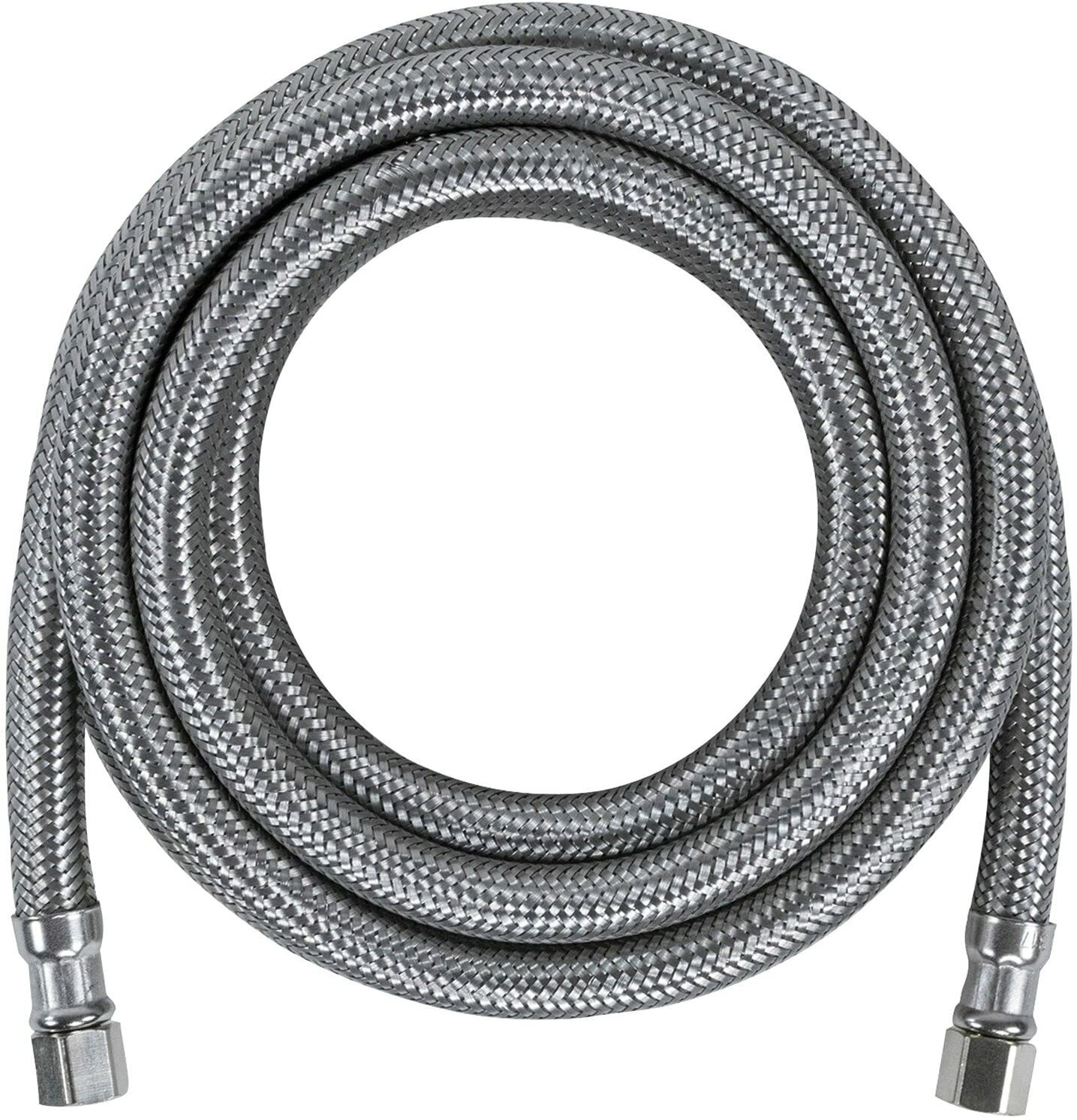 (1) 1/4″ Comp x 240″ 20-FT S.S Refrigerator Icemaker Water Supply Line Connector