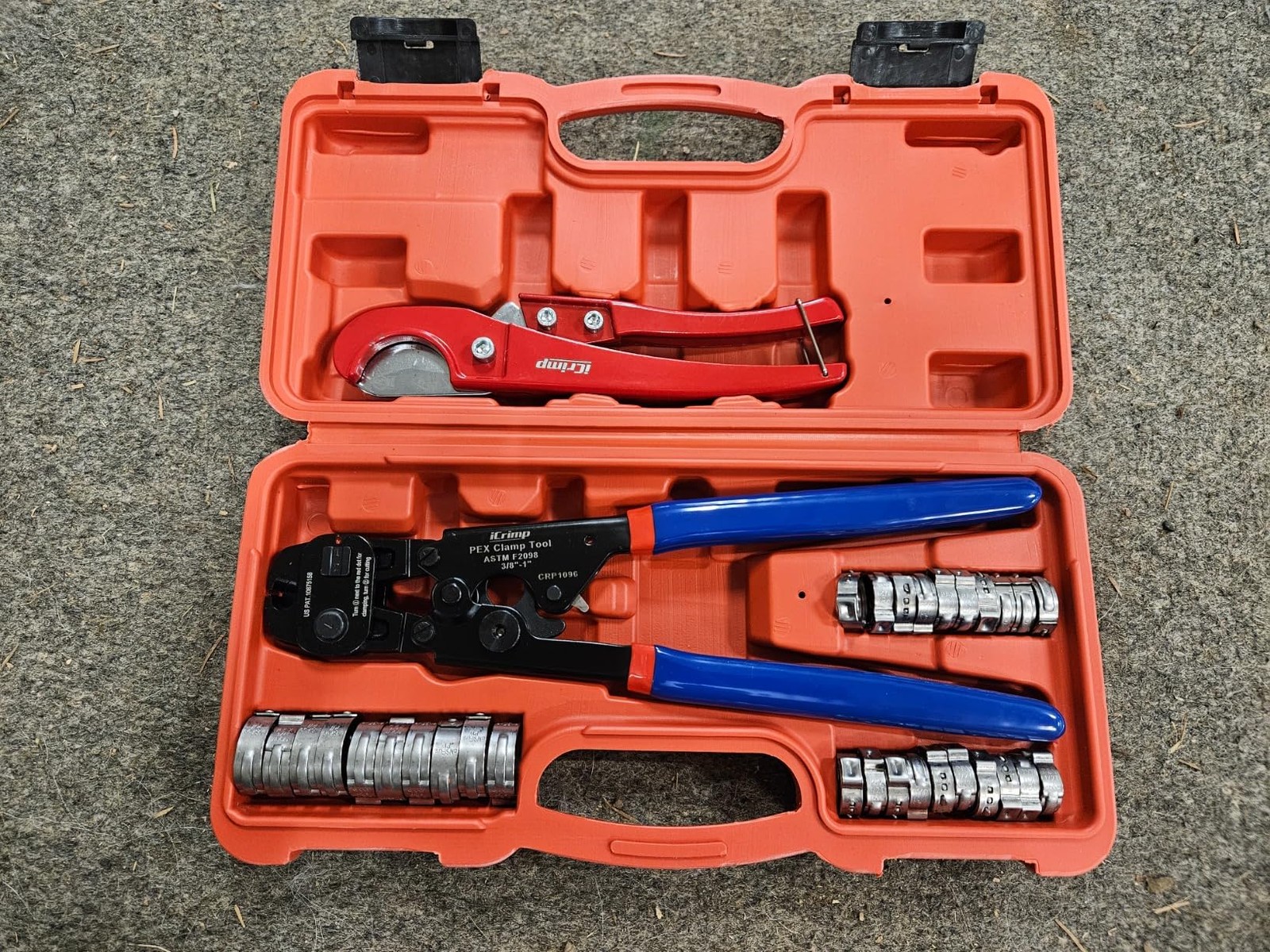 PEX Clamp Tool Kit w/ Rings & Tubing Cutter for 3/8–1″ PEX Cinch & Removal Tool