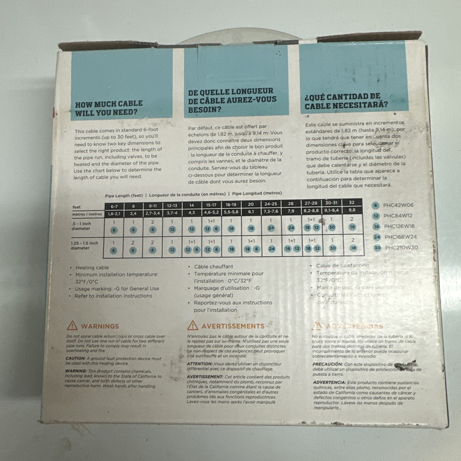 Prime Water Pipe Freeze Protection 6ft 120v 42W PHC42W06