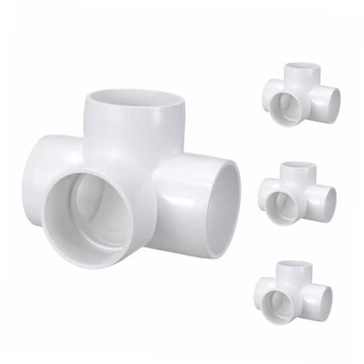 Pack 1 1/2″ SCH0 PVC Elbow Pipe Fittings-Way PVC Elbow 4 1 1/2″ SCH40 (4-Way)