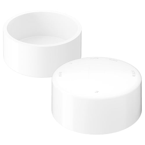 SCH40 PVC Cap Fits Standard 4″ SCH 40 PVC Pipe with 4.5″ OD, White 4 Inch 2