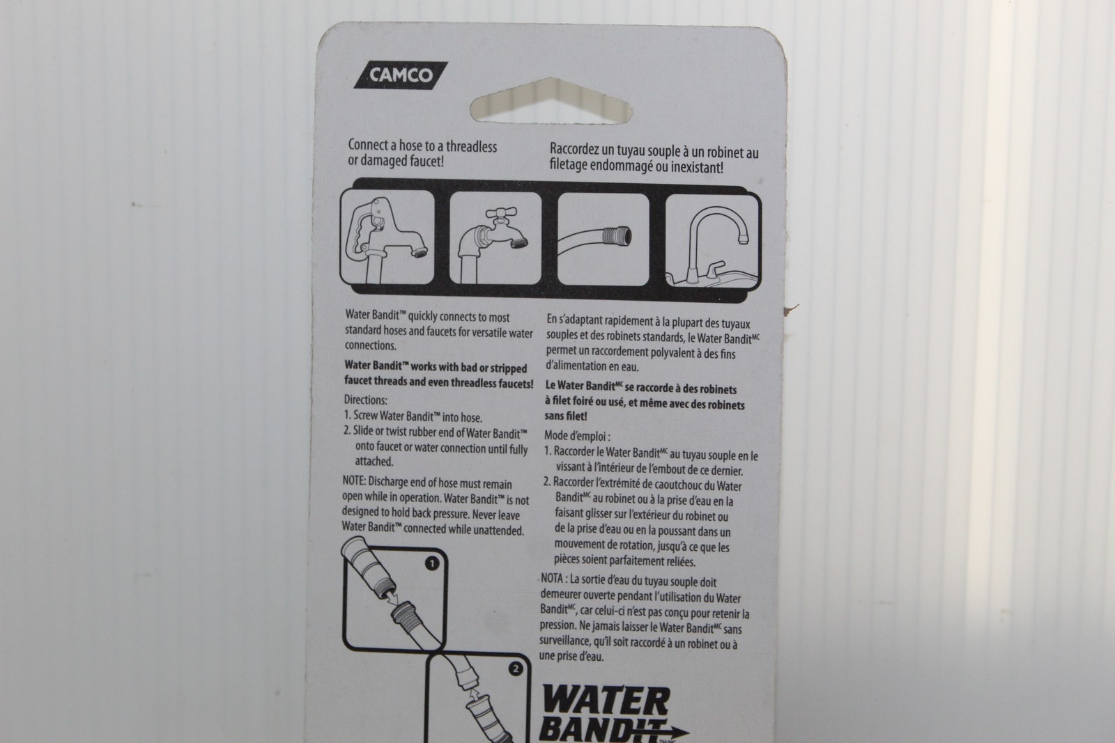 CAMCO Water Bandit Hose Connector Adapter for Threadless & Damaged Faucets