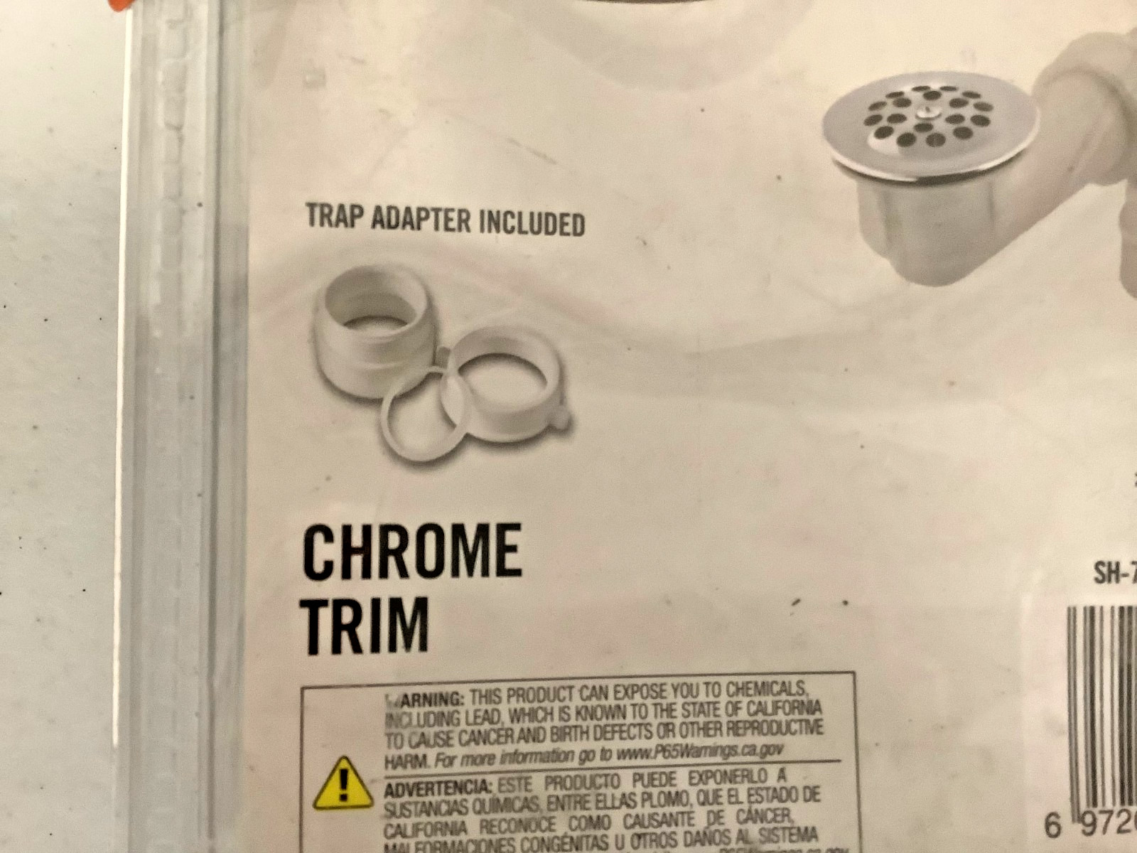 Everbilt Trip Lever 1 1/2″ White Poly Pipe Bath Waste & Overflow Drain Chrome