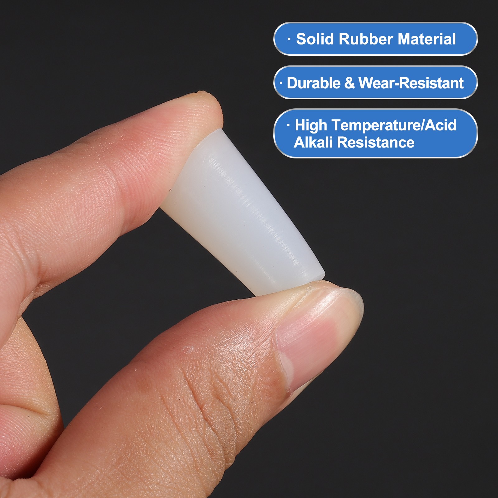 Tapered Shaped Solid Silicon Stopper, 1/2″ Tube Rubber Stoppers, 8 Pcs