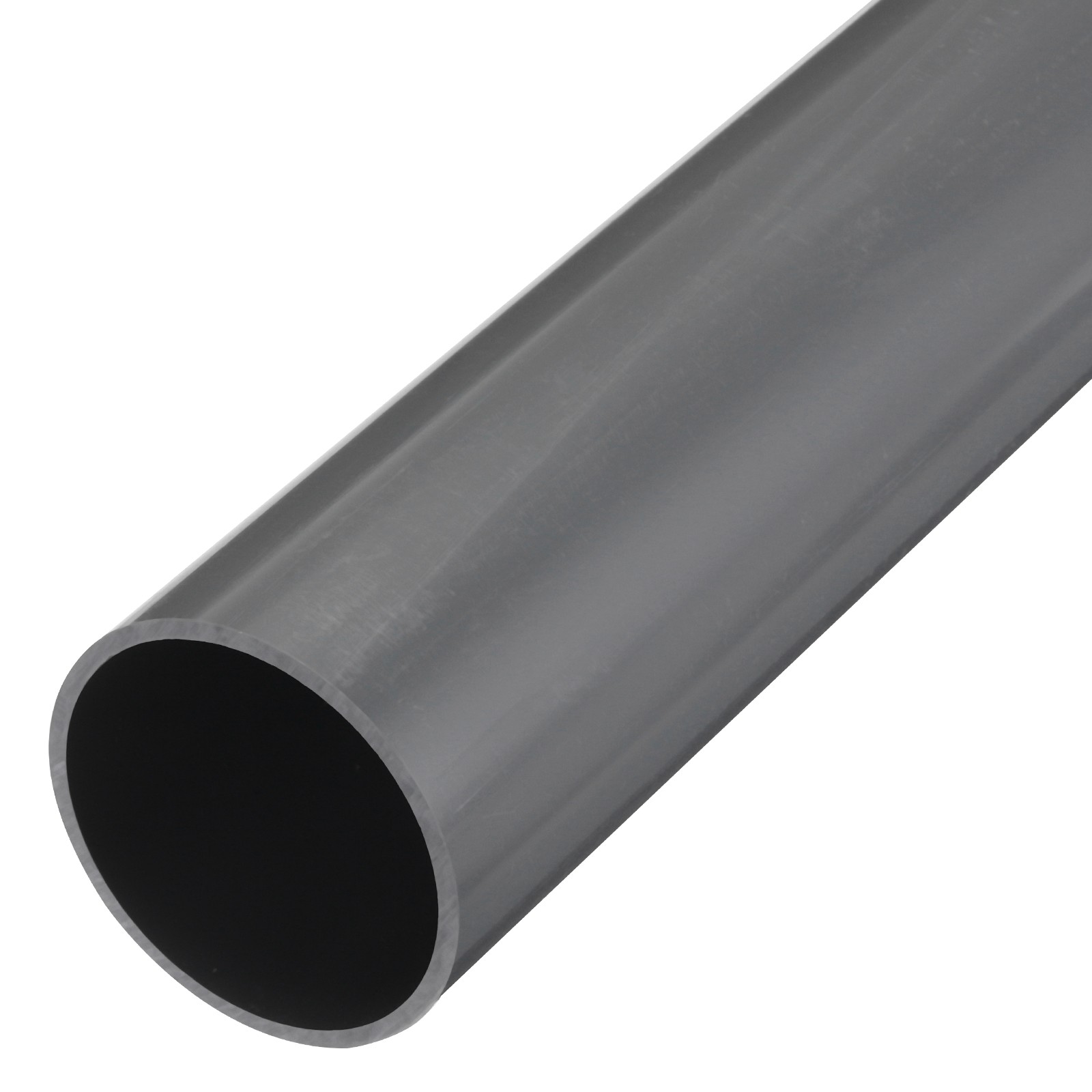 PVC Rigid Round Pipe 54.8mm ID 60mm OD 500mm Light Grey High Impact