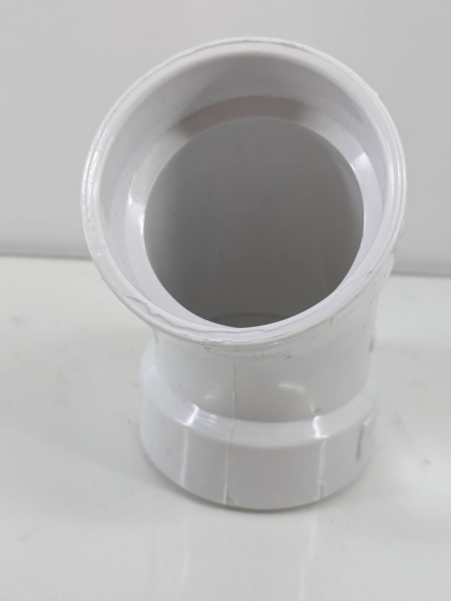 NIBCO 2 in. PVC DWV 45-Degree Hub x Hub Elbow Pipe Fitting – White C4806HD2