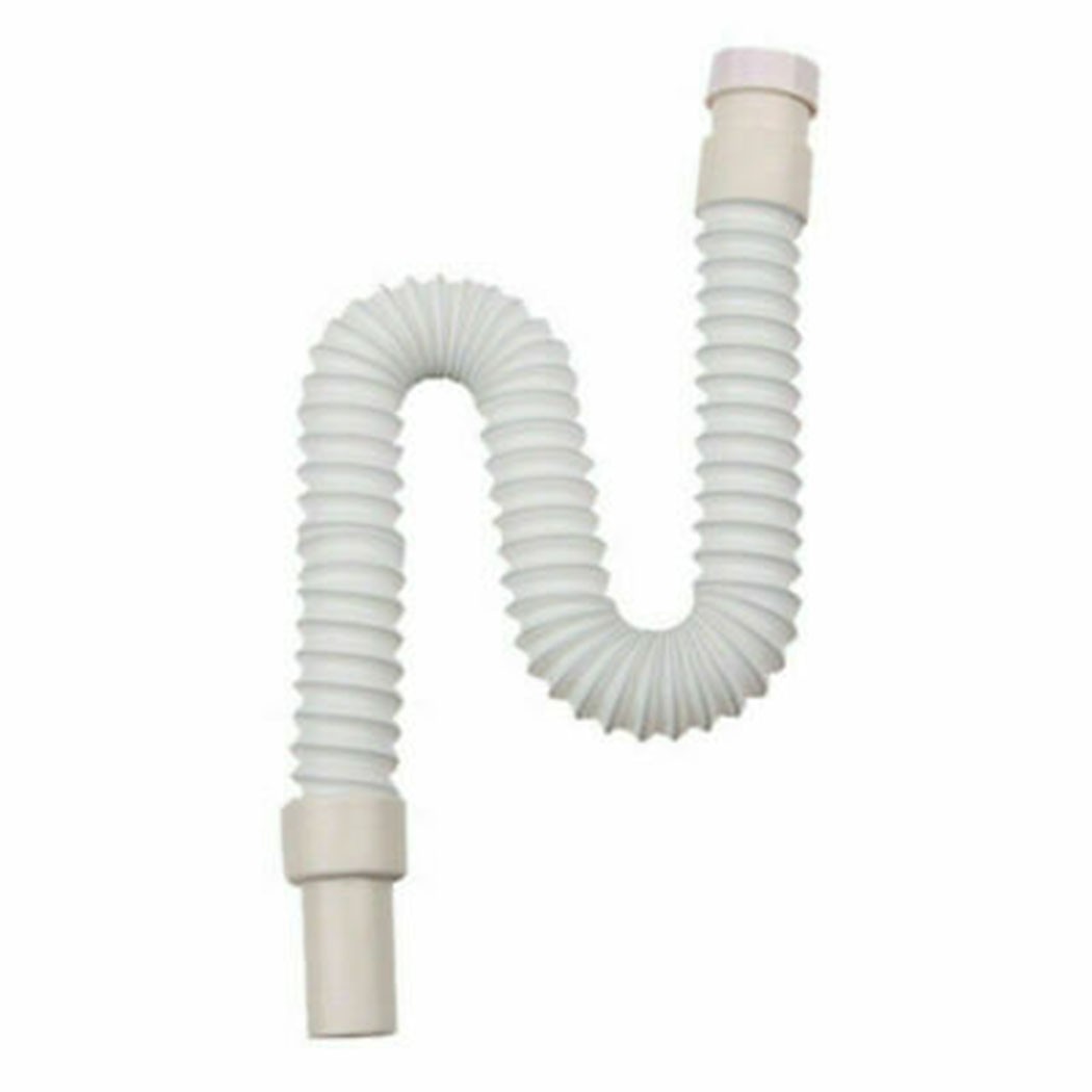 Flexible Plastic Basin Sink Waste Pipe Trap 36~80CM Bathroom Kitchen Syphon -UK