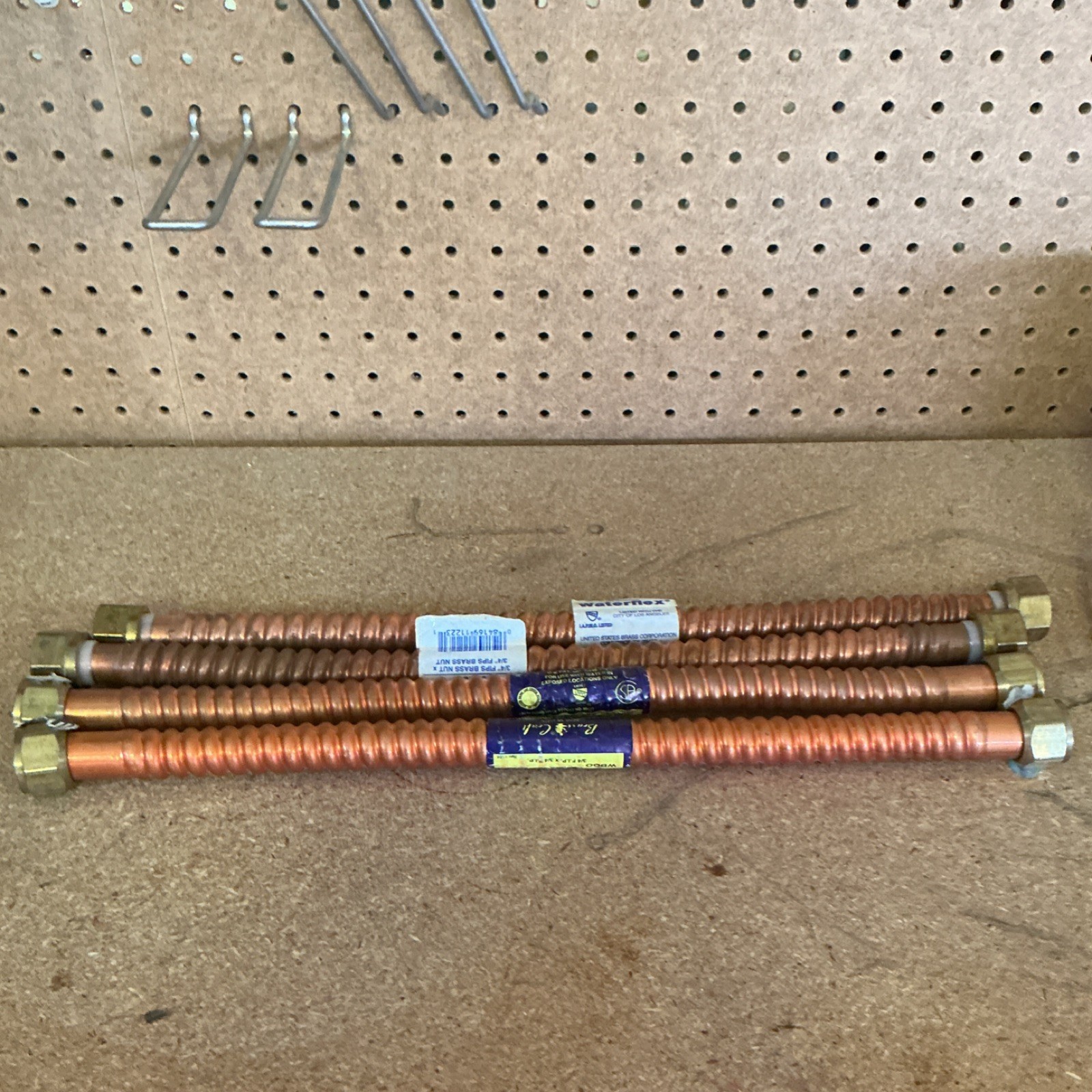 Waterflex Flexible Copper Plumbing Pipes Set 4 Brass Threaded Fittings Plumbing