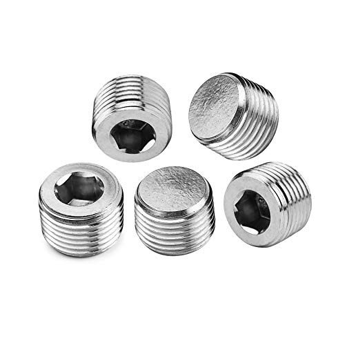 Metalwork 304 Stainless Steel Pipe Fitting, Hex 1/8″ NPT Male Pack of 5