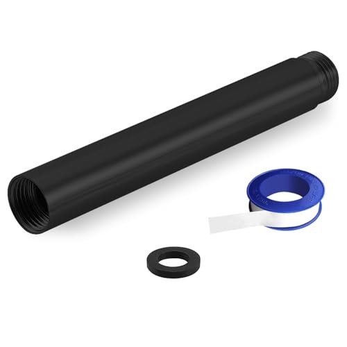 Shower Extension Arm, Solid Stainless Steel Shower Pipe Matte Black 6 Inch