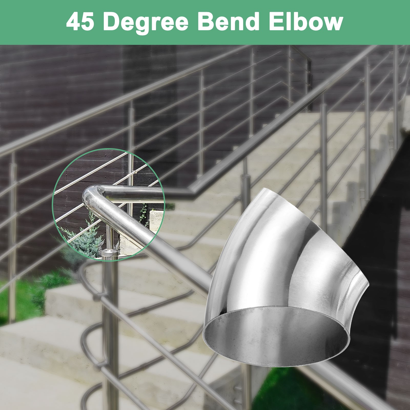4-Pack OD 3 Inch 45 Degree Mandrel Bend Elbow, Thicken 1.5 mm Height 81 mm