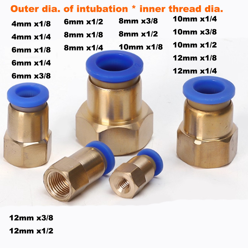 Pneumatic Straight Stud to Hose Tube Inline Push Fit Female Connector air Line