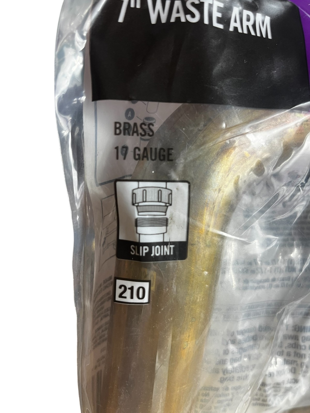 Everbilt 7″ 1-1/2″ Brass Slip Joint Waste Arm P-Trap Extension Pipe 17 Gauge