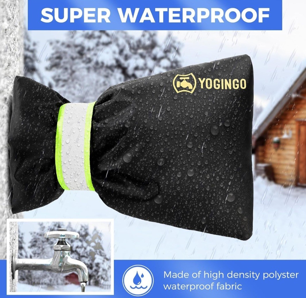 2-Pack YOGINGO Outdoor Faucet Covers Winter Freeze Protection – Thick Insulated