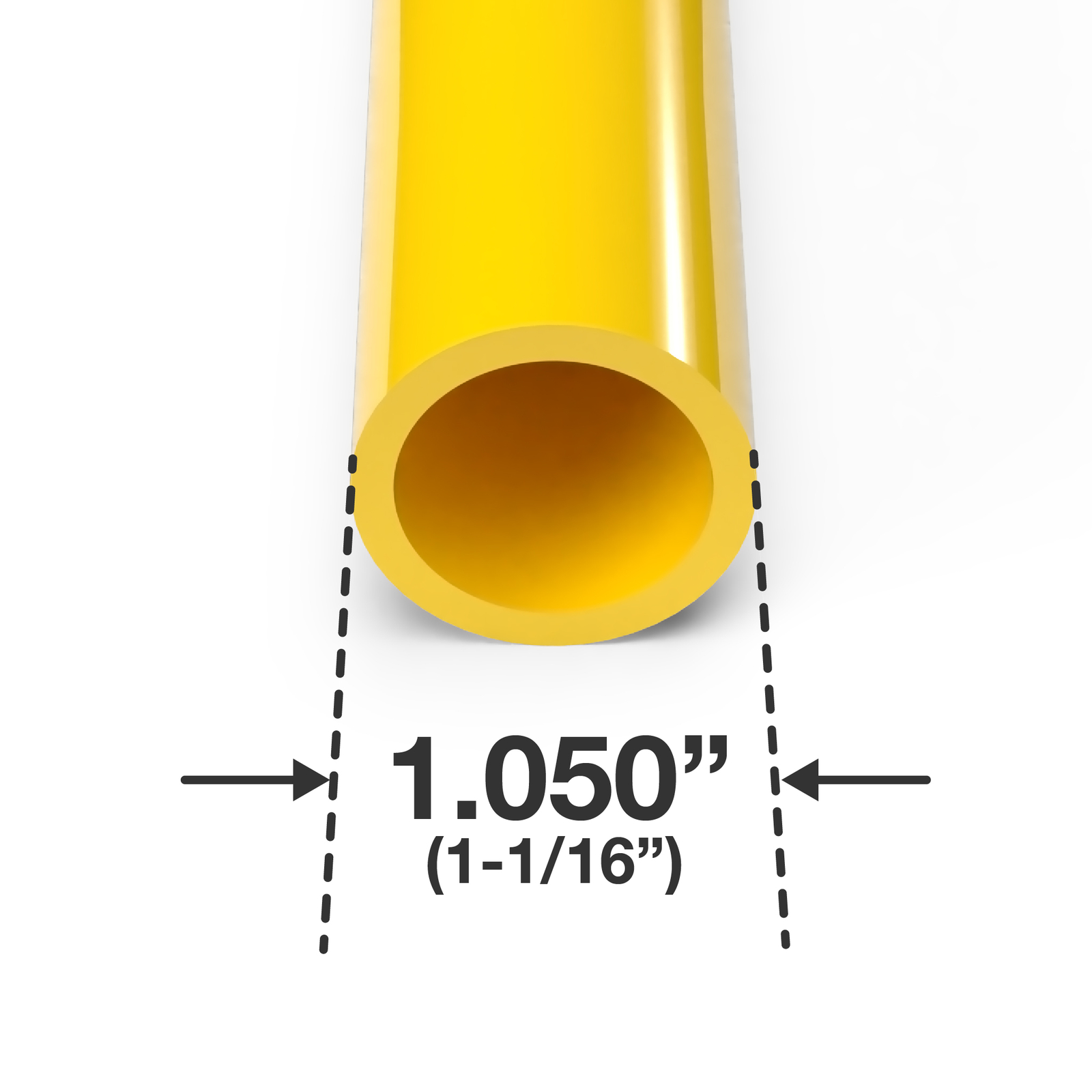 3/4 Sch 40 Furniture Grade PVC Pipe, 40″L, Yellow (3-PK), FORMUFIT-Made in US