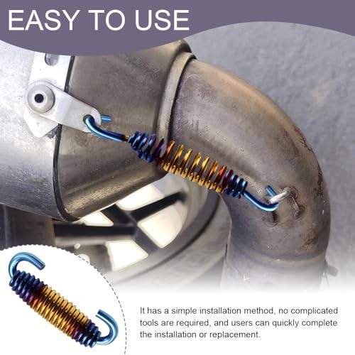 2PCS Motorcycle Exhaust Springs, 58mm Stainless Steel Motorcycle Colorful