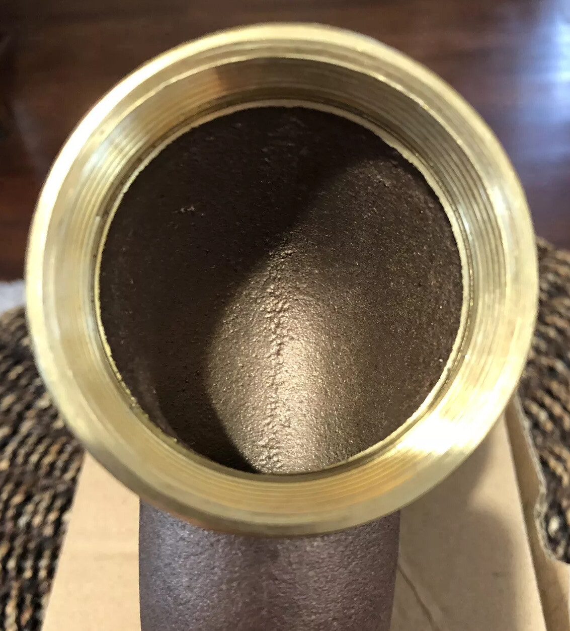 EVERFLOW Supplies 2” x 1-1/2” NY Trap, RB with Cleanout Item 2112 Rough Brass