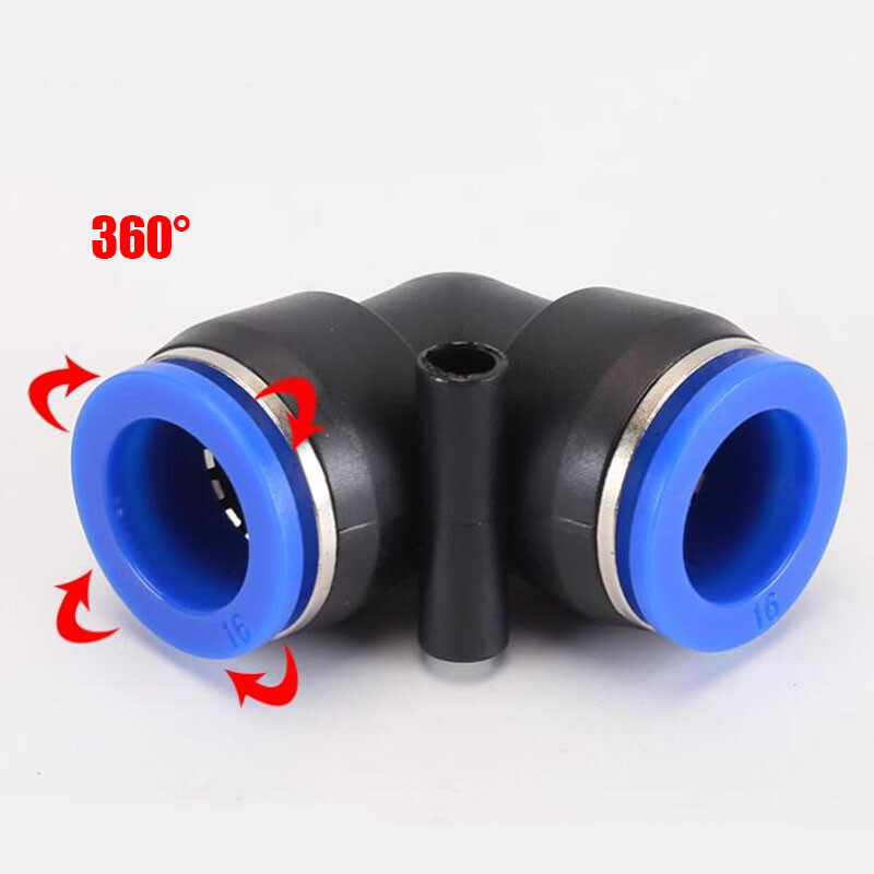 1 Pcs 4mm-16mm Pneumatic 90 Degree Elbow Connector Push in Fitting Air Hose Tube