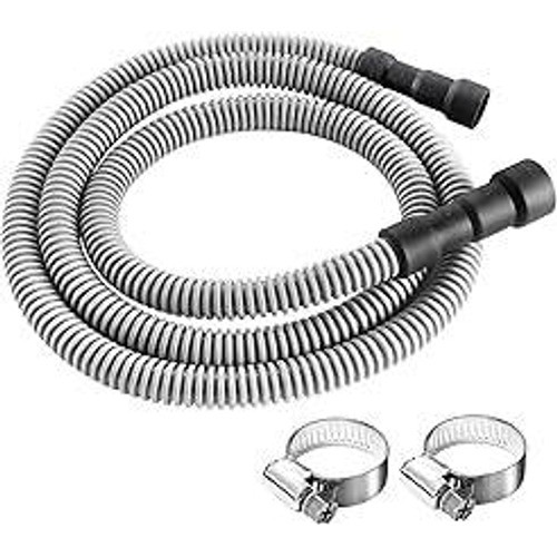 Universal Dishwasher Drain Hose Extension Kit Gray Corrugated Flexible 6ft
