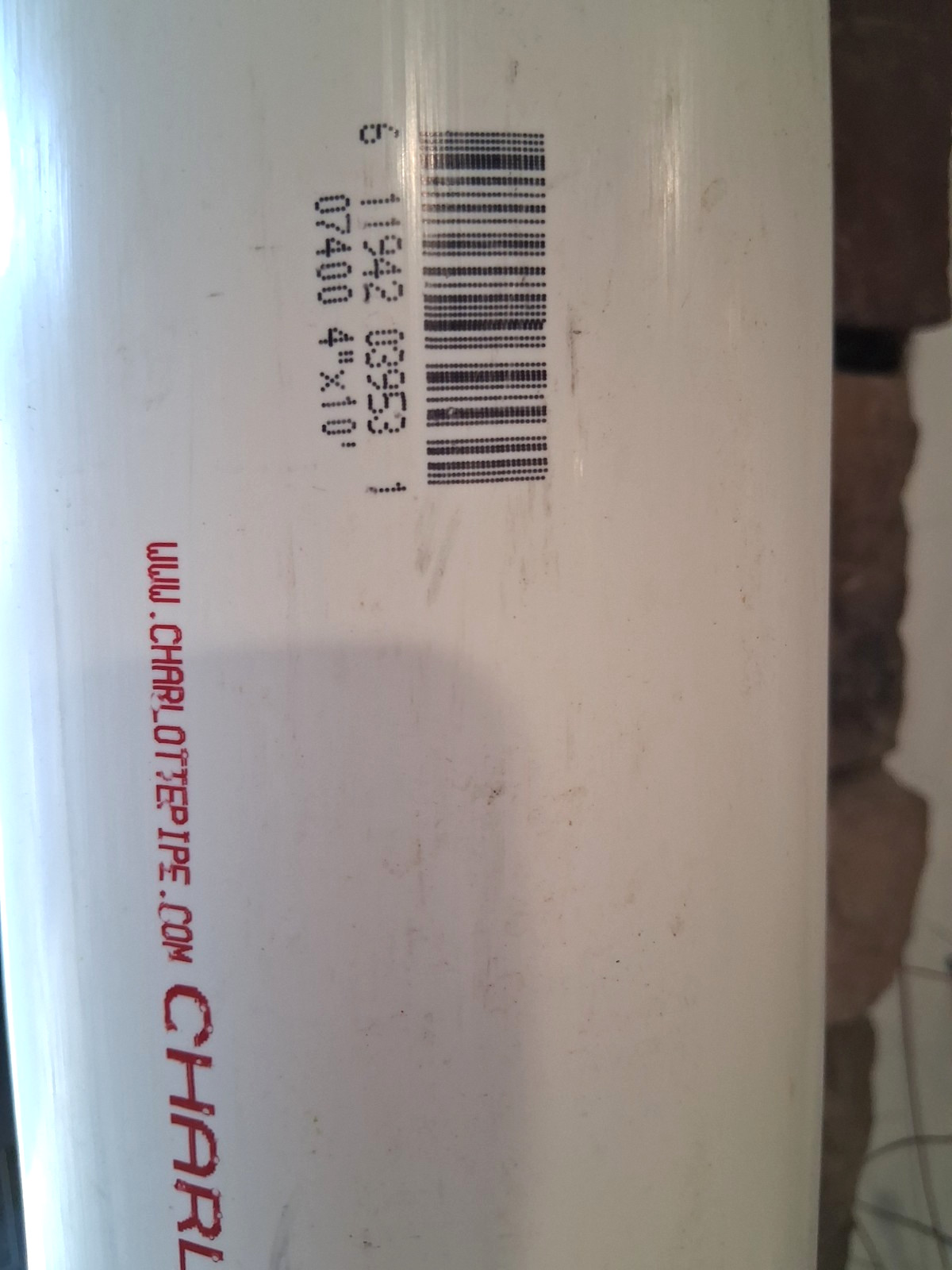 (6 FEET ROLL) CHARLOTTE PVC WHITE PIPE SCH40 4″ x 72″ BALANCE LEFT OVER, 4″ WIDE