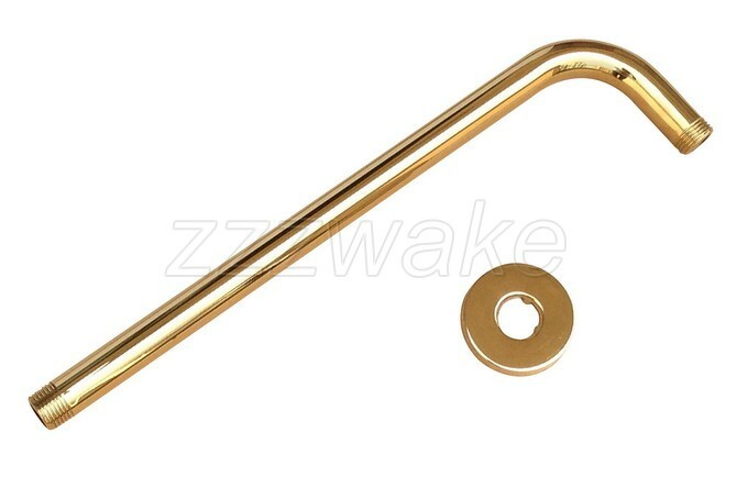 Gold Color Brass Wall Mounted Rain Shower Arm Shower Head Fixed Pipe Zsh102