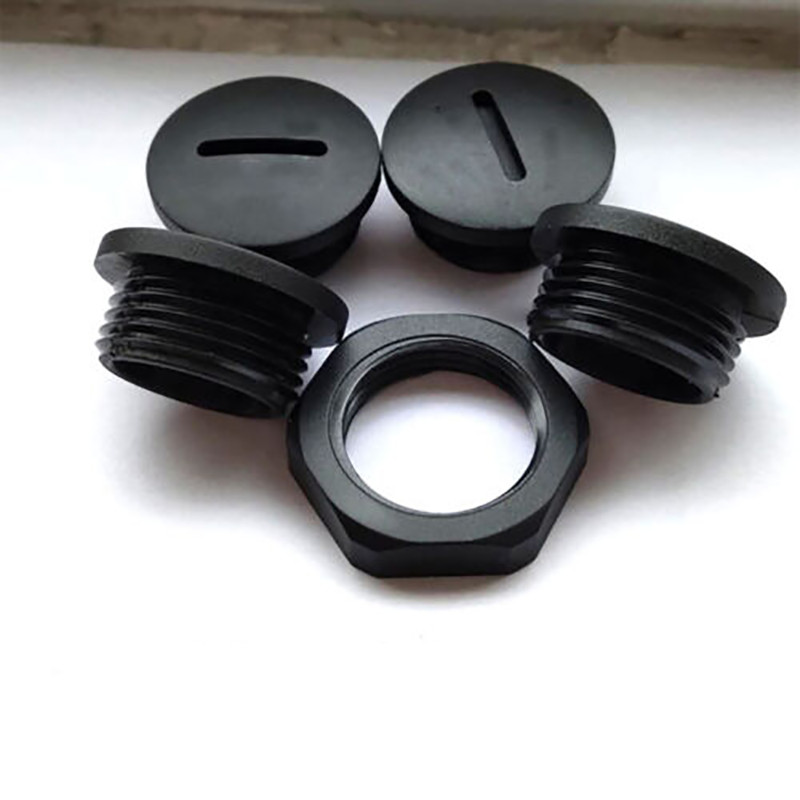 M12~M32 Black Plastic Nylon Male Blanking Plug with Hex Nut Waterproof Seal