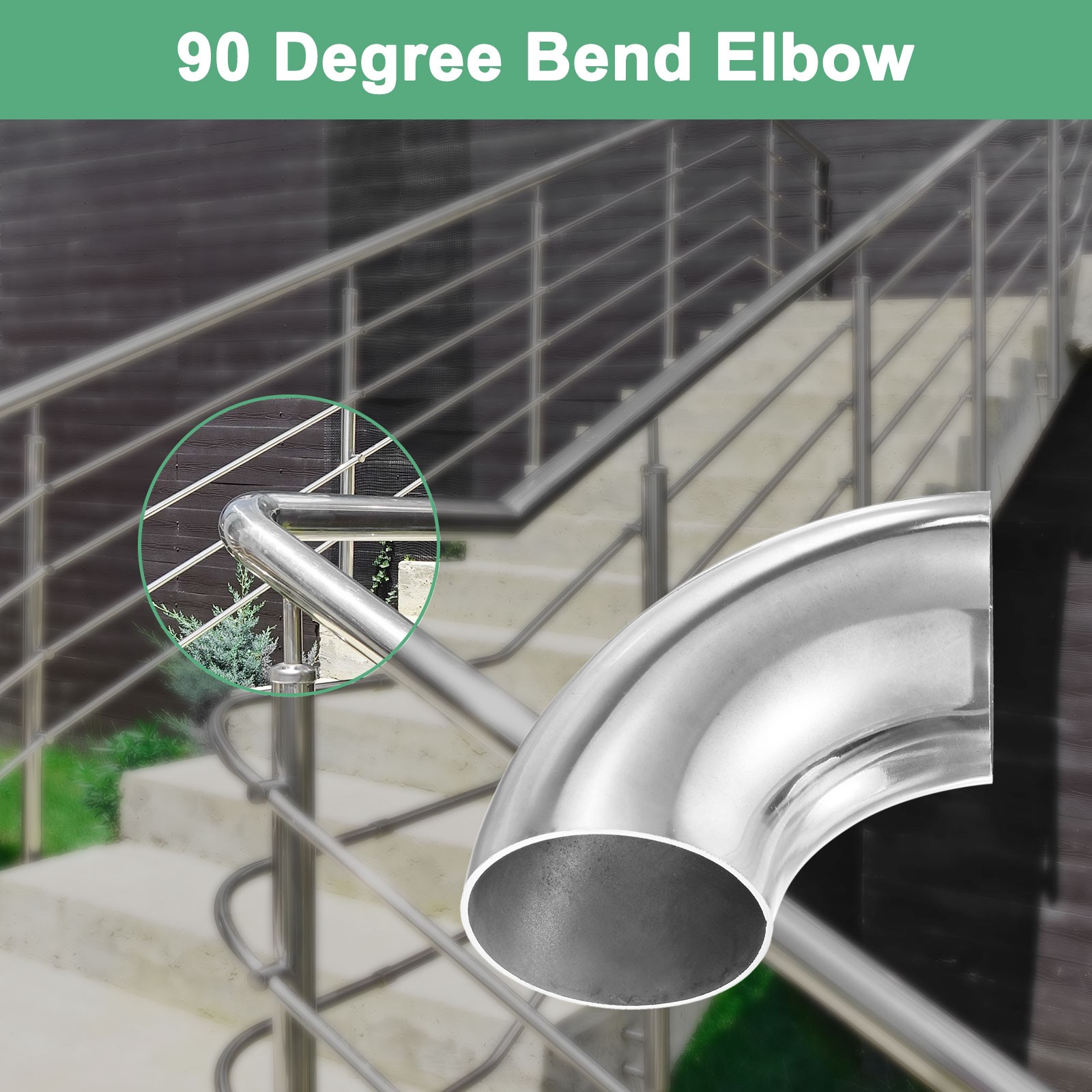 4-Pack OD 2.2 Inch 90 Degree Mandrel Bend Elbow, Thicken 1.5 mm Height 95 mm