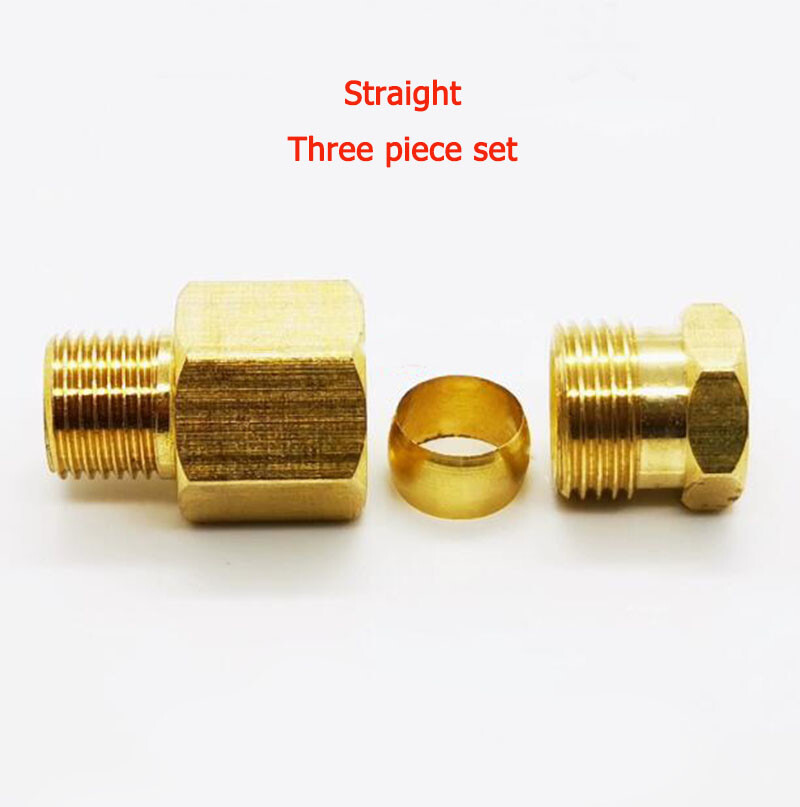 BSP Metric Brass Compression Ferrule Pipe Tube Fitting Connectors Straight/Elbow