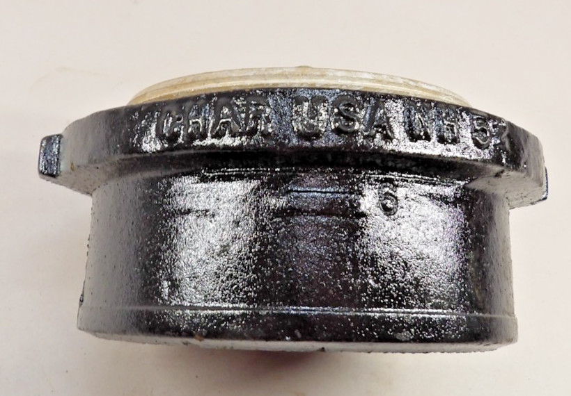 NH 52 4″ x 3-1/2″ No Hub Tapped Ferrule ECO with Southern Raised-Head Brass Plug
