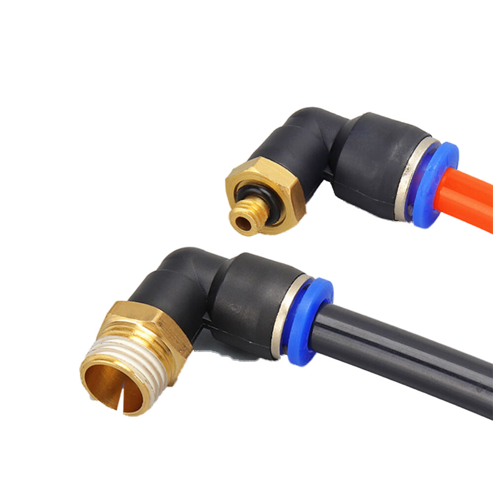 PL Pneumatic Trachea Quick Plug Plastic Connectors Threaded Elbow adapter 4-16mm