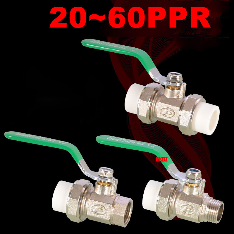 PPR Brass Pipe Ball Valves With Dual/Single Male/Female Hot Melt Water Fittings