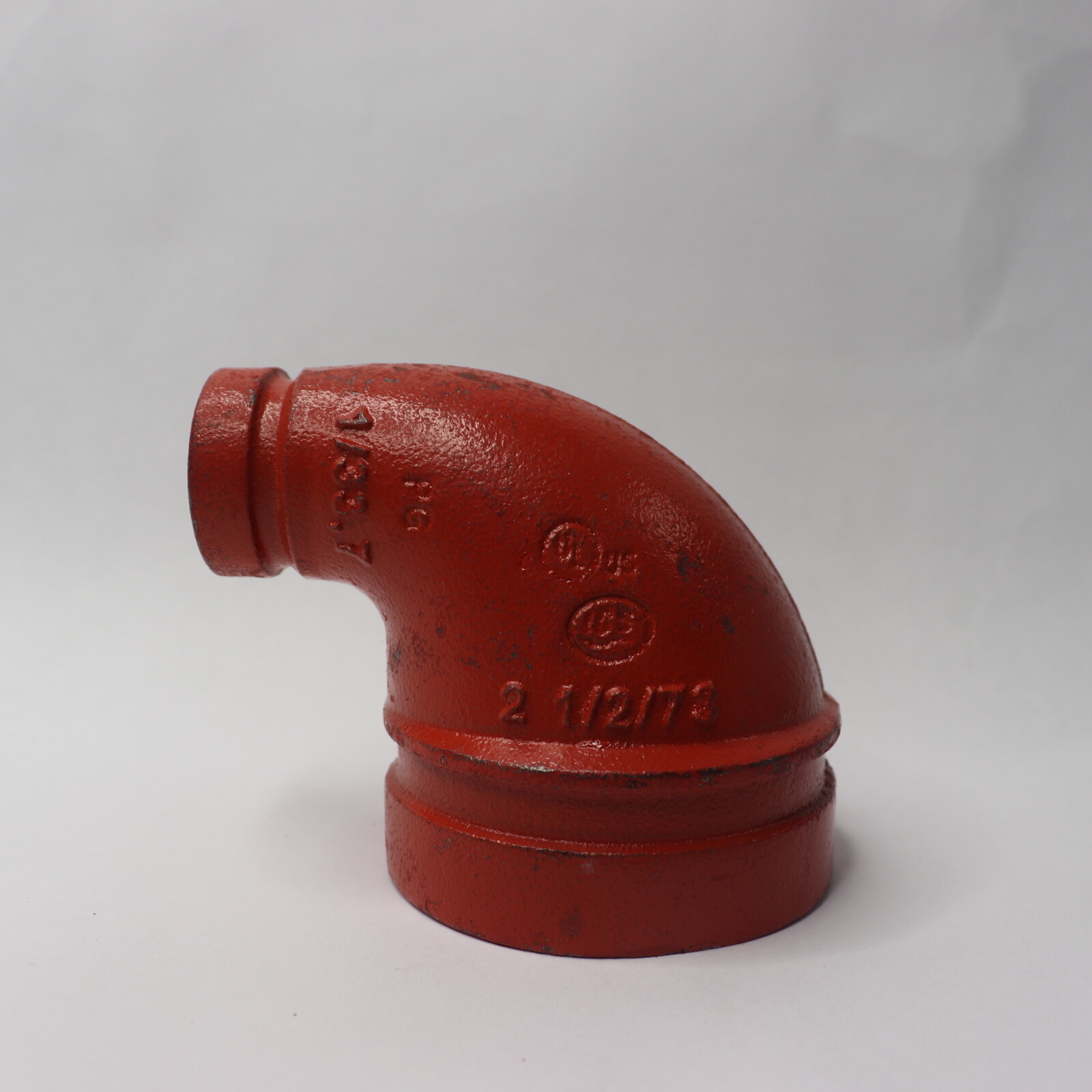 Victaulic 90 Degree Reducing Elbow Orange Enamel Ductile Iron 2-1/2″ x 1″ 65