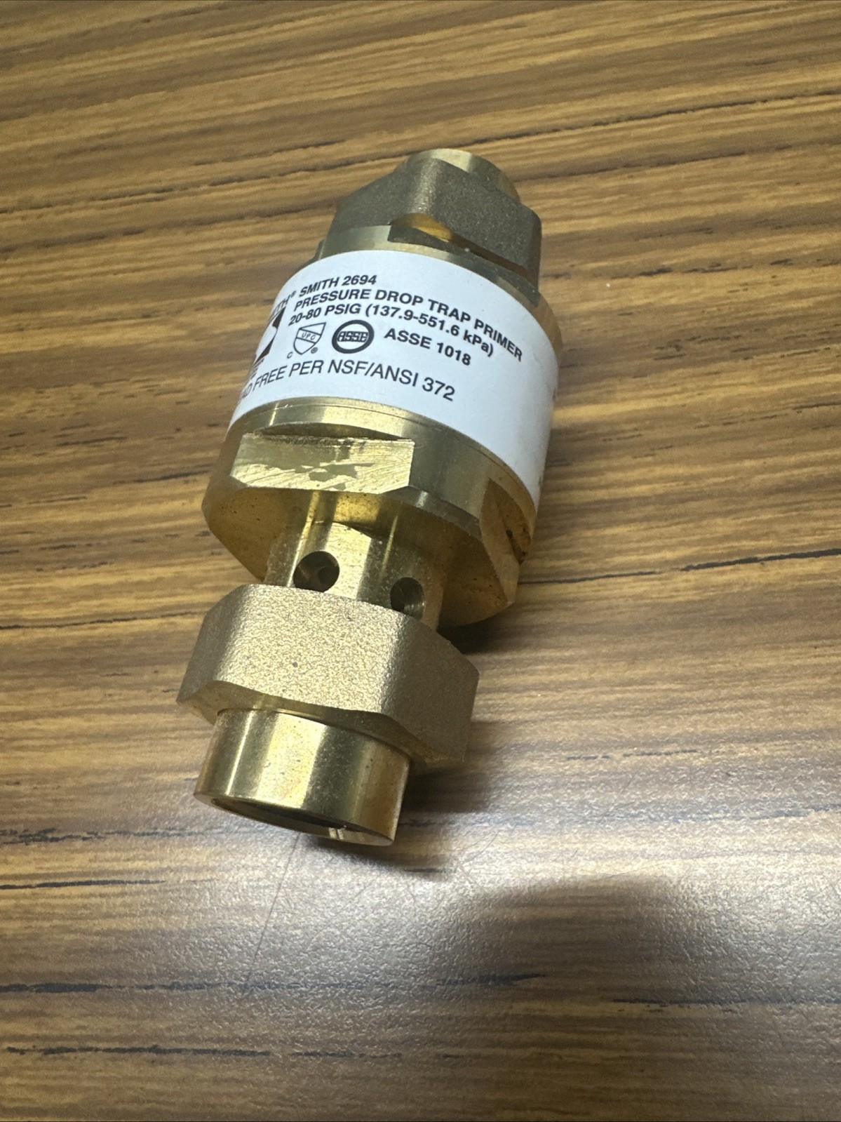 JAY R SMITH MFG 2694 Trap Primer 1/2″ Lead-Free Brass 3 PSI NPT Connection NEW