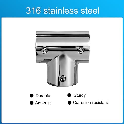 Heavy Duty Boat Handrail Fitting, 3-Way 90 Degree Tee Hardware, 316 1 inch