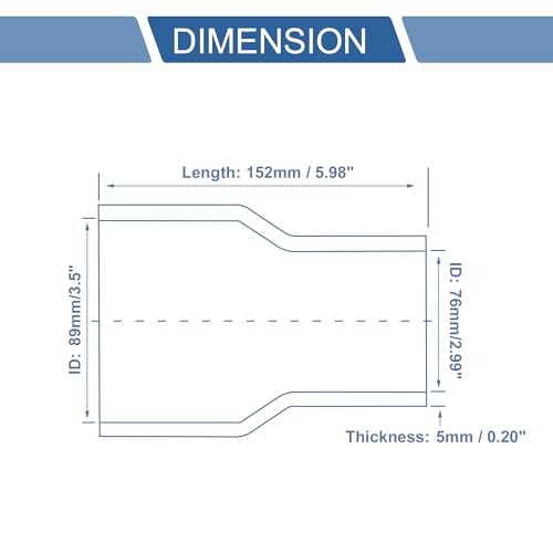 ID 3 to 3.5 Inch Silicone Reducer Straight 3 to 3.5″(76mm to 89mm)ID Black,Red