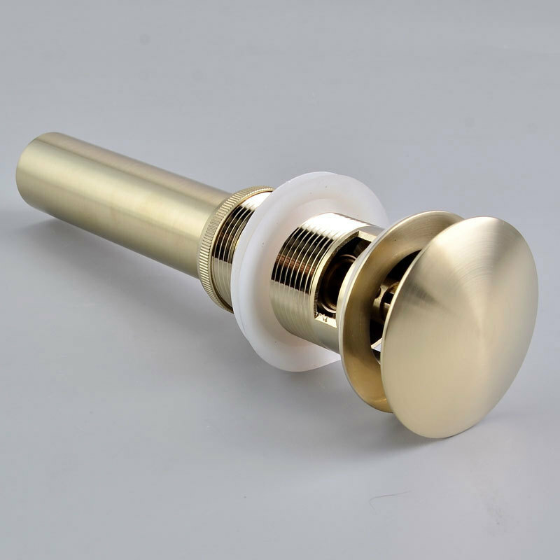 Brushed Gold Color Basin Pop up Drain-pipe Basin Sink Drain Pipe with/Overflow