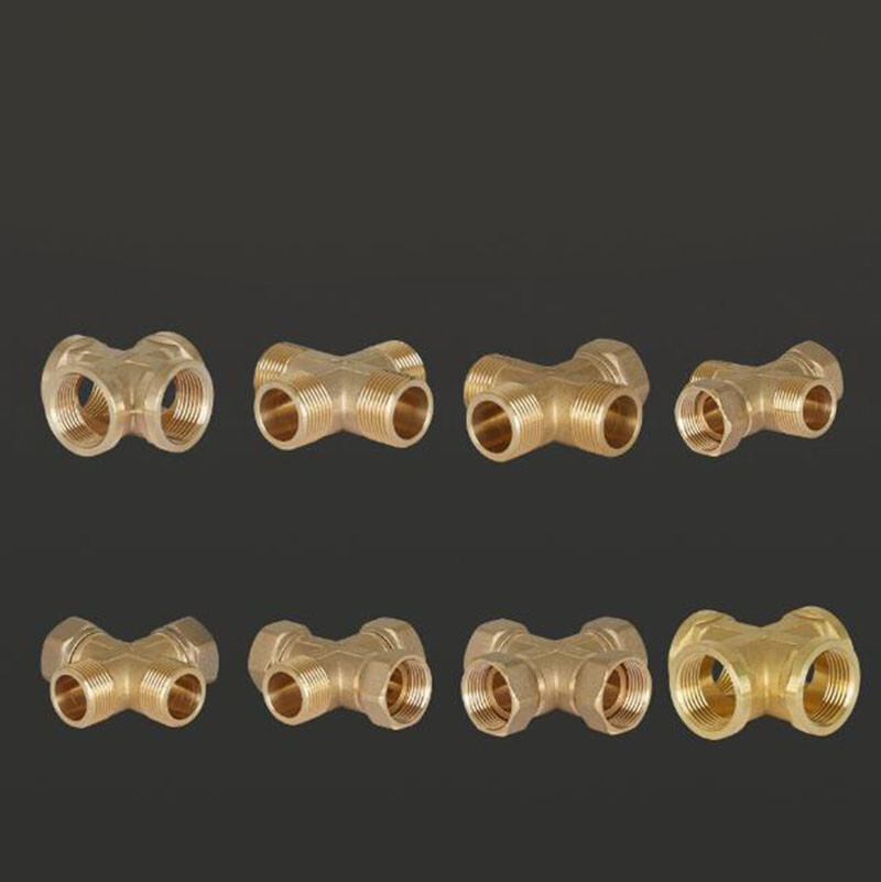 1/4″ 3/4″ Brass BSP Female Male Thread 4-Way Cross Equal Pipe Fitting Connectors