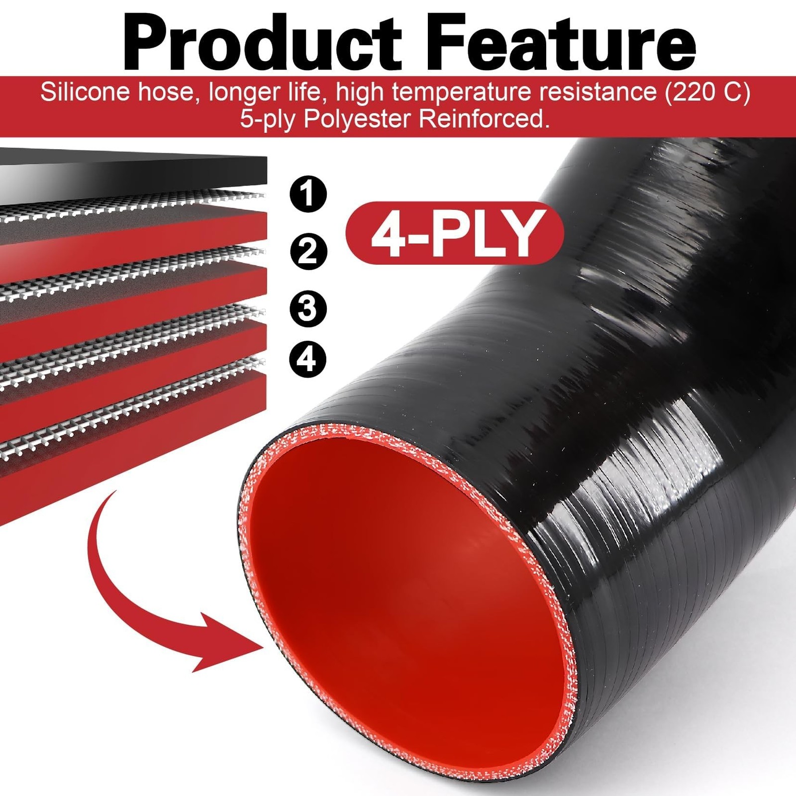 Silicone Coupler ID 4 inch(102mm) 45 Degree Elbow Hose 4-Ply Reinforced | Wal…