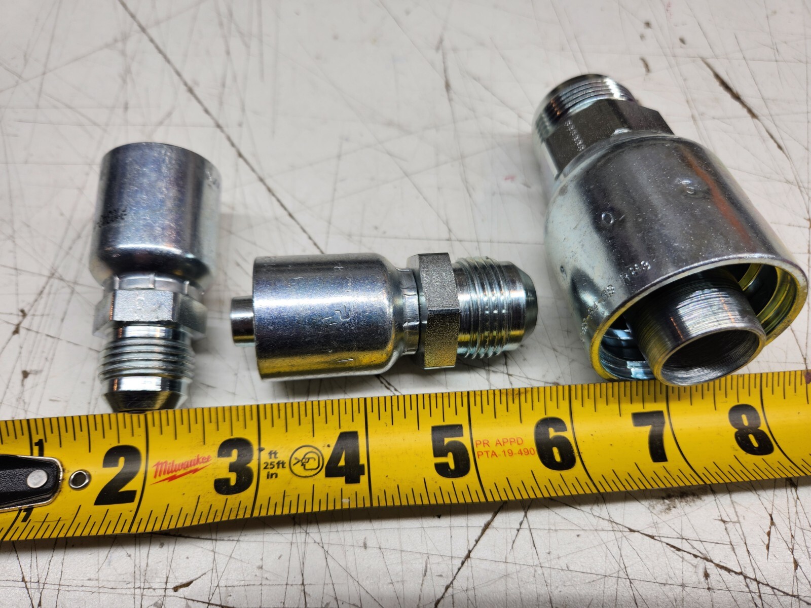 Various Sizes of Parker 10343 Straight Hydraulic Hose Crimp x Male JIC Fitting