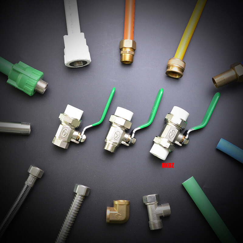 PPR Brass Pipe Ball Valves With Dual/Single Male/Female Hot Melt Water Fittings
