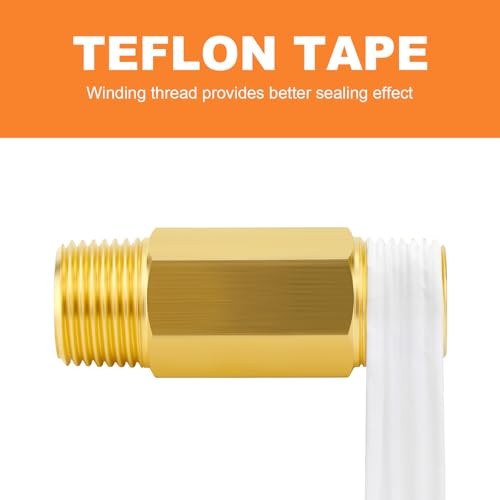 Brass Long Nipple, 3/8 NPT brass nipple, 2″ 3/8″MNPT 2Pcs 2″(50mm)Length